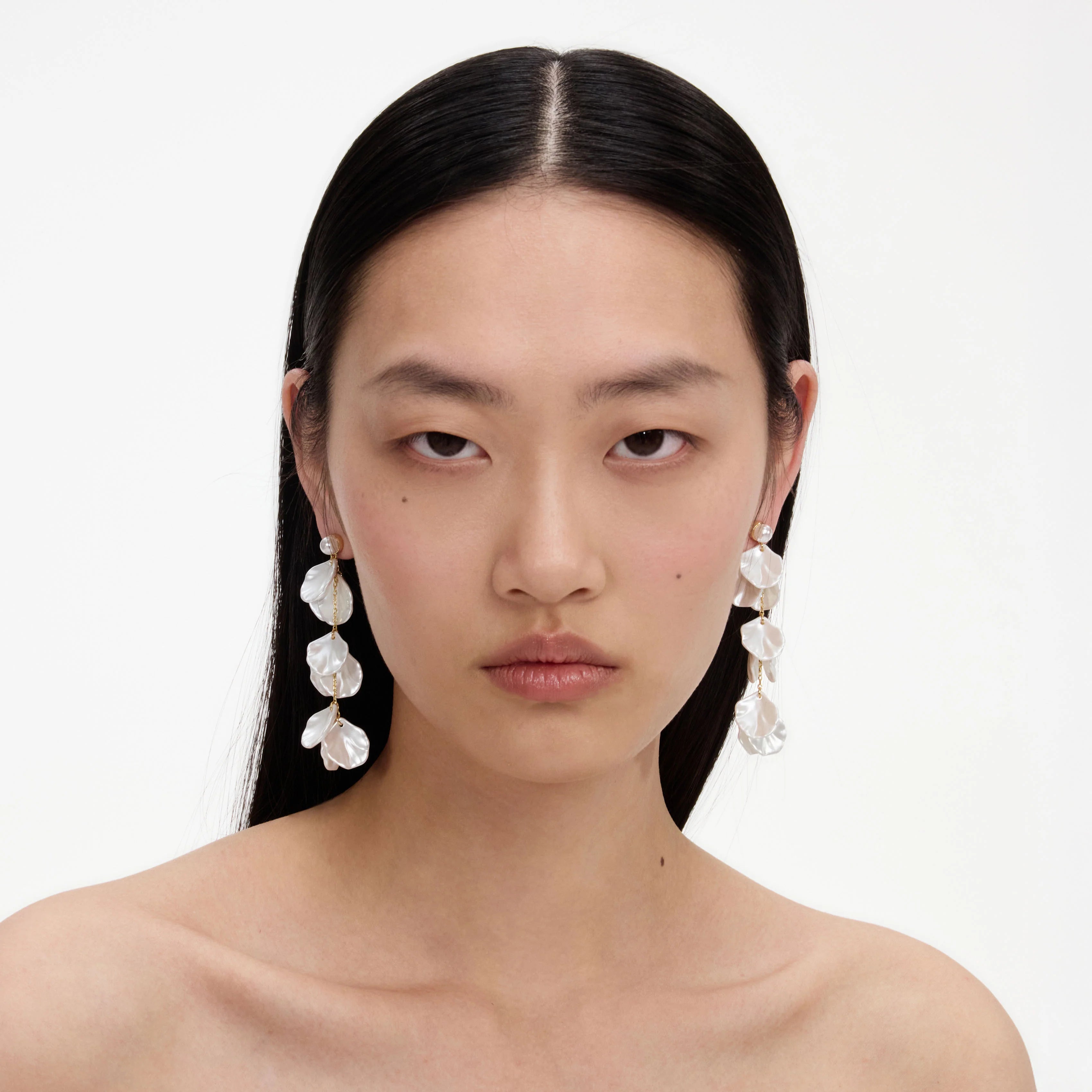 Pearl Petal Tiered Earrings