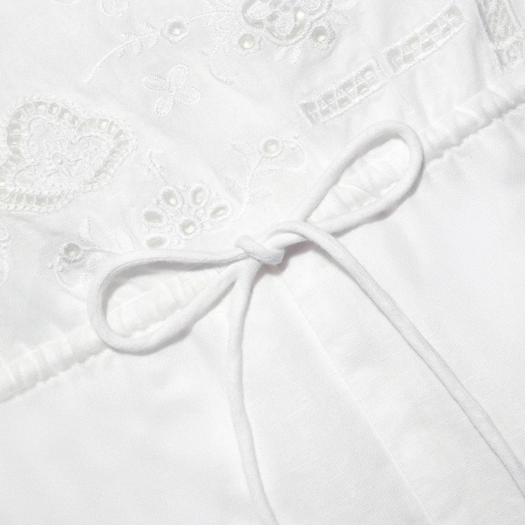 White Embroidered Playsuit