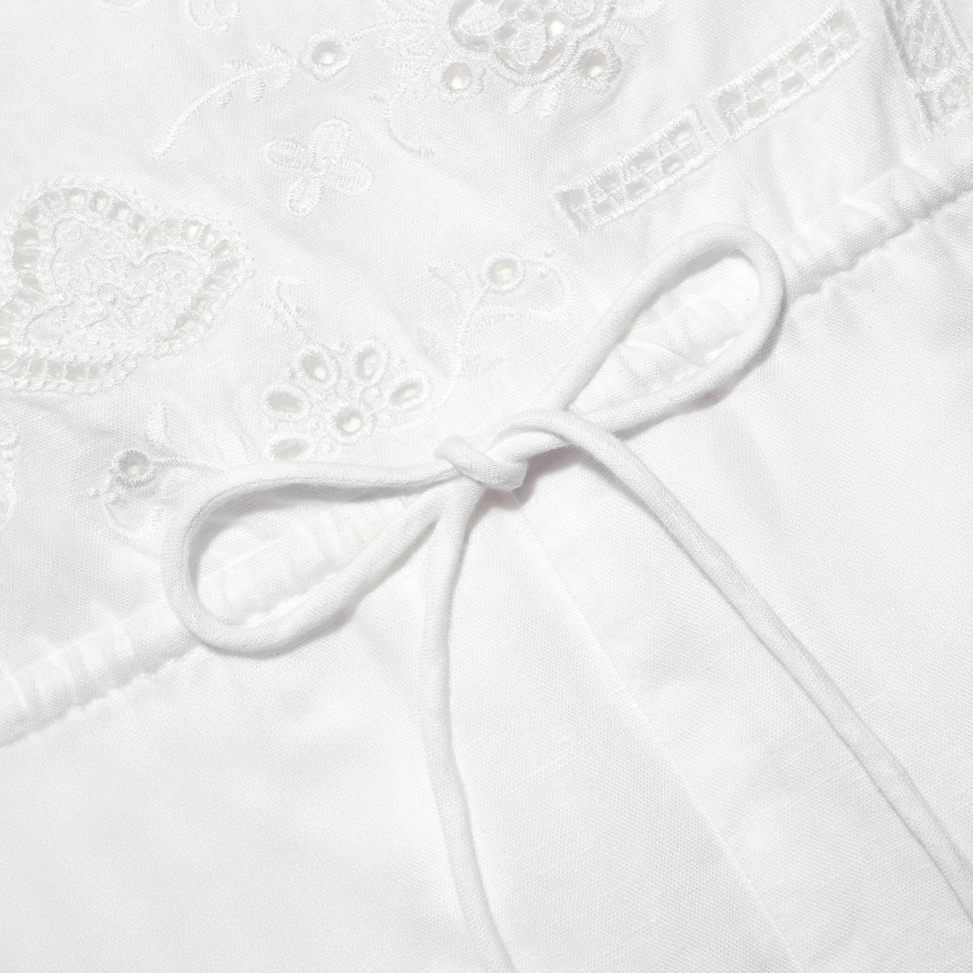 White Embroidered Playsuit