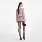 Pink Boucle Shorts