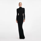 Black Viscose Knit Cut Out Maxi Dress