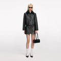 Black Cropped Leather Jacket