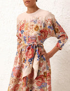 August Tie Waist Midi Dress