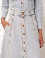 August A Line Denim Skirt