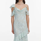Mint Embroidered Georgette Maxi Dress