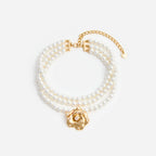 Gold Flower Pearl Choker
