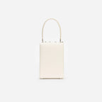 Cream Satin Crystal Mini Bow Bag