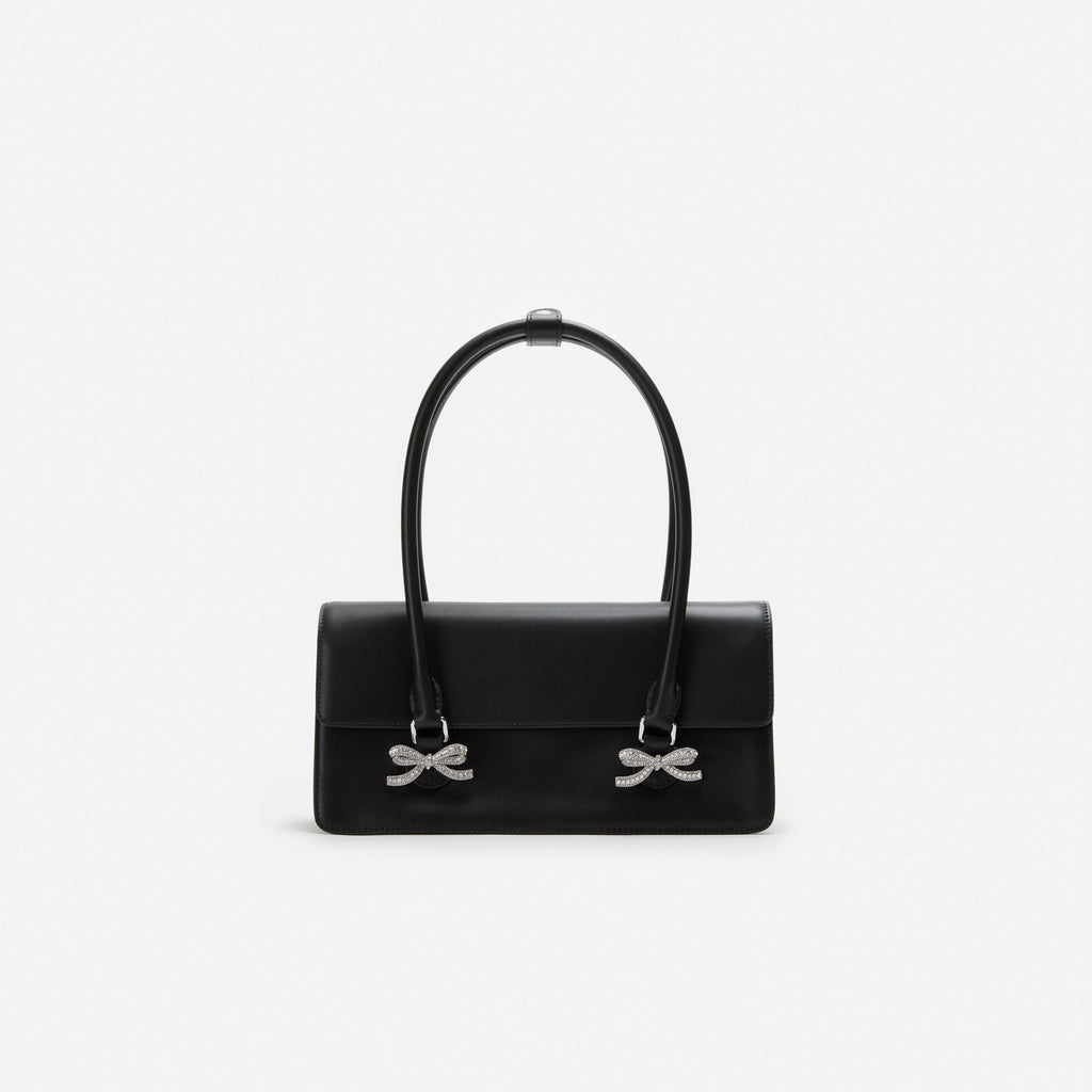 Black Soft Leather Shoulder Bag