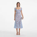 Baby Blue Fine Lace Midi Dress