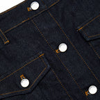 Indigo Denim Belted Midi Skirt