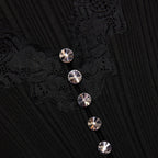 Black Lace Trim Knit Top