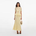 Yellow Floral Crochet Midi Dress