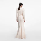 Champagne Satin Maxi Dress