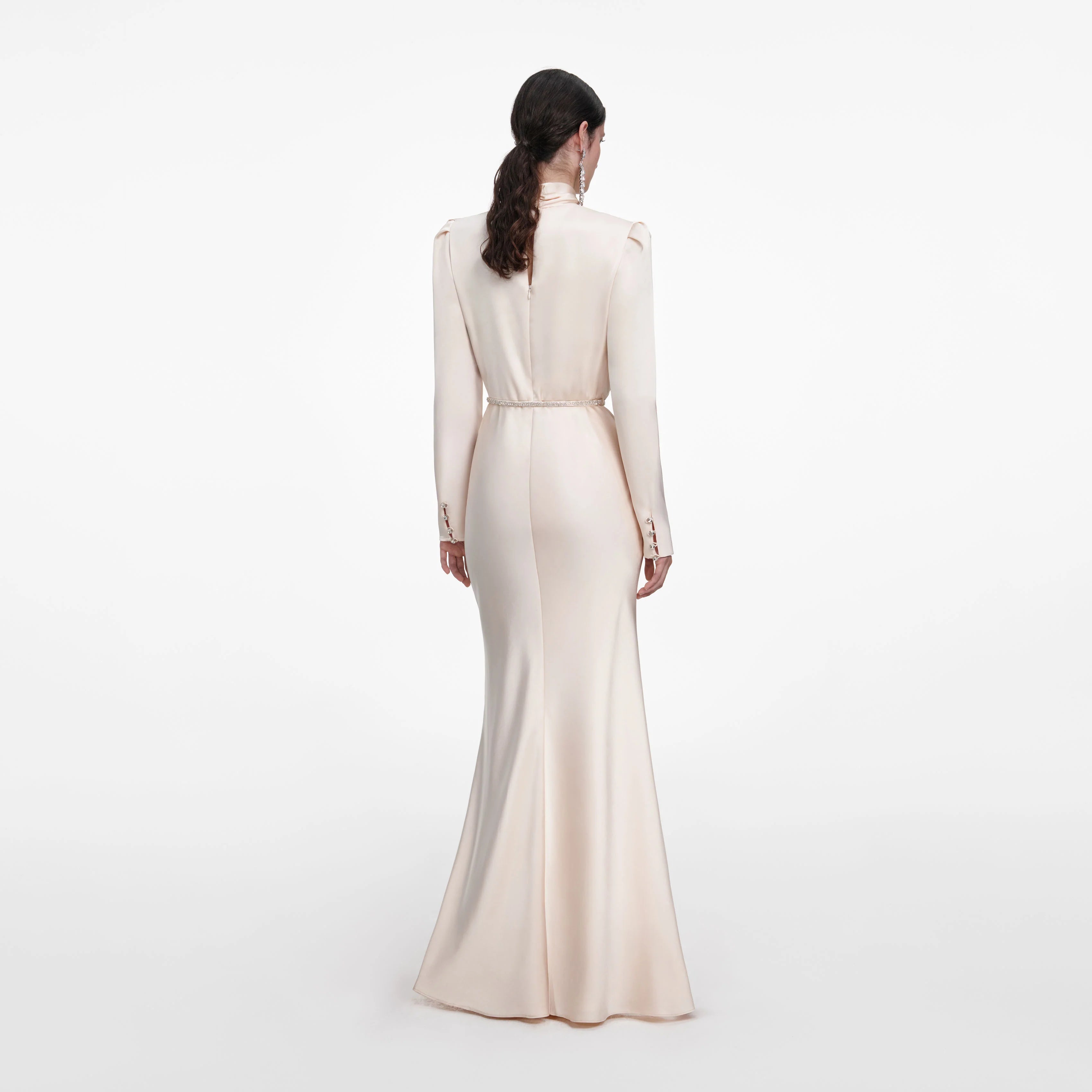 Champagne Satin Maxi Dress