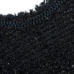 Navy Metallic Boucle Midi Dress