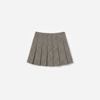 Black Check Pleated Skirt