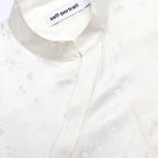 Cream Satin Jacquard Blouse
