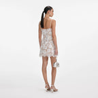 White Lace Bow Mini Dress