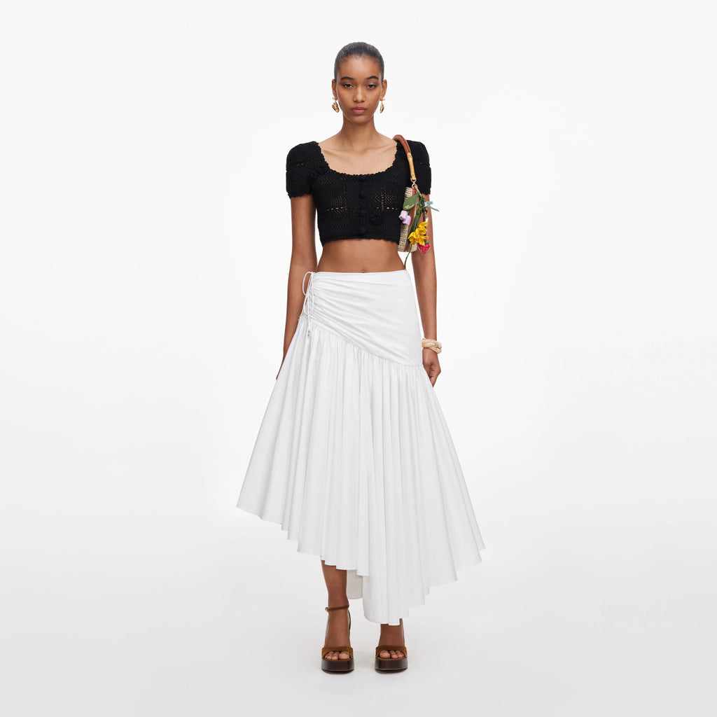 Black Crochet Knit Crop Top