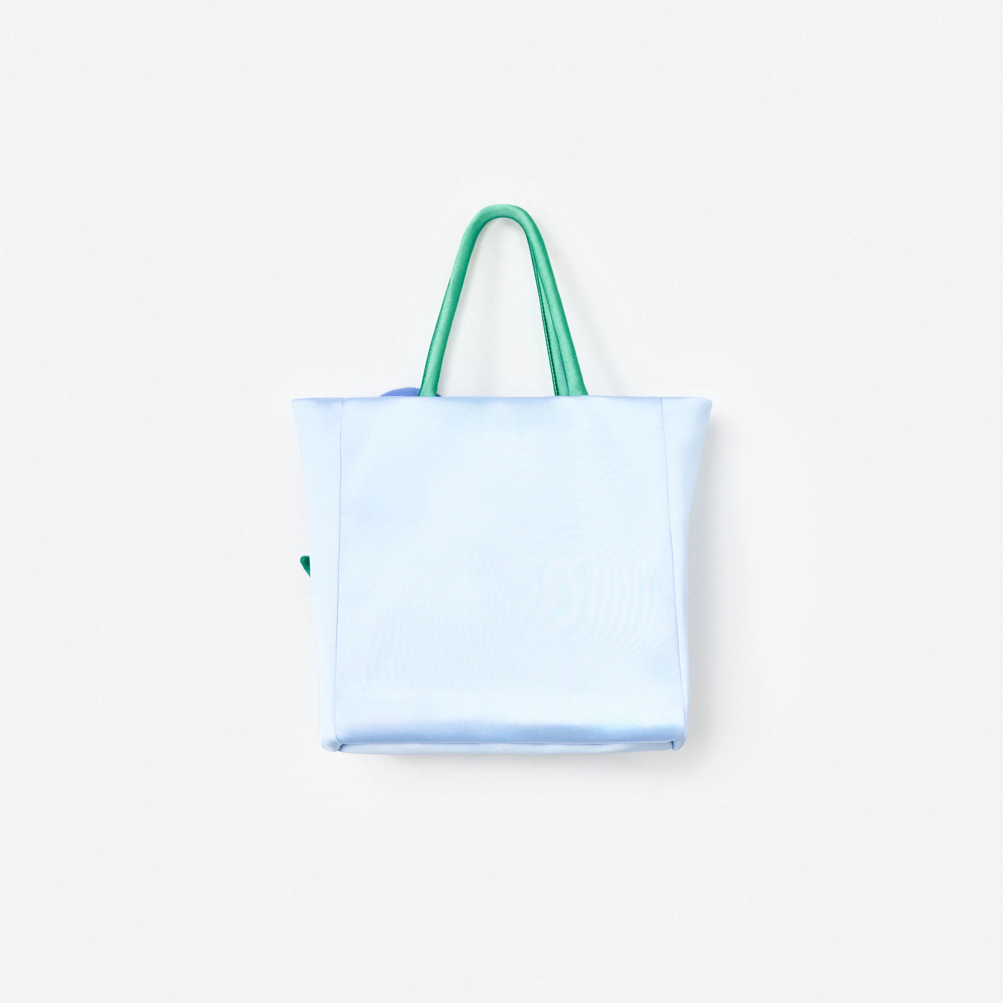 Blue Taffeta 3D Flower Bag