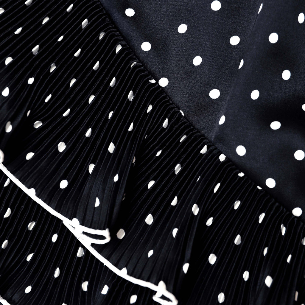 Black Polka Dot Frill Mini Dress