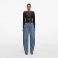 Black Organza Lace Top
