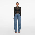 Black Organza Lace Top