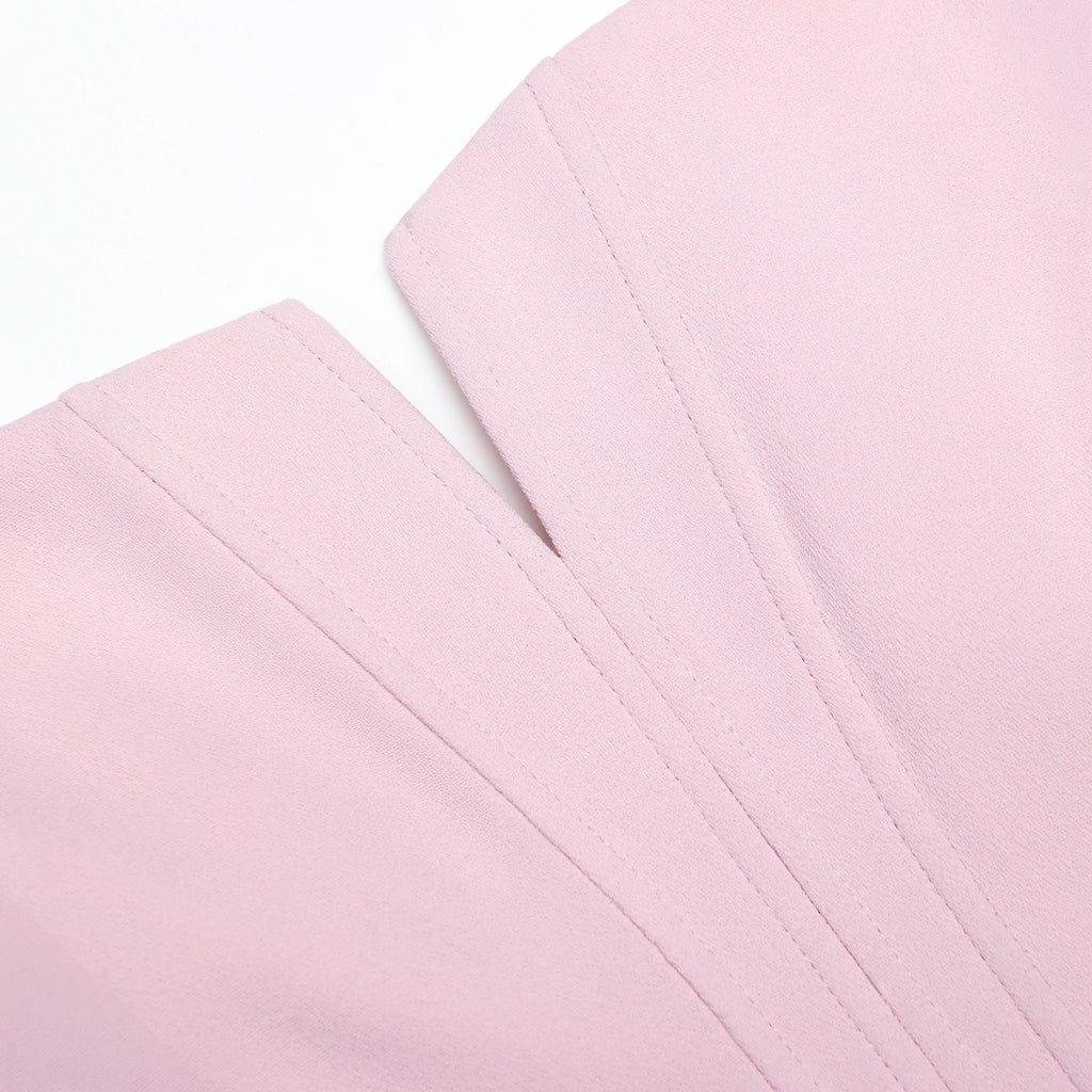 Pink Crepe Midi Dress