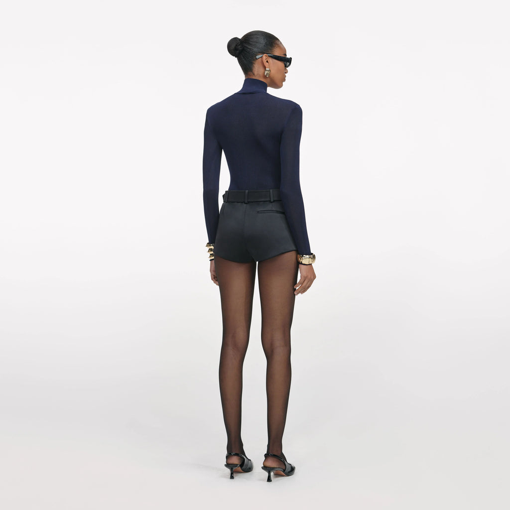 Navy Viscose Knit Top