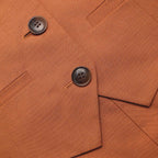 Brown Twill Sleeveless Maxi Dress