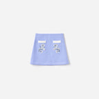 Blue Floral Knit Skirt