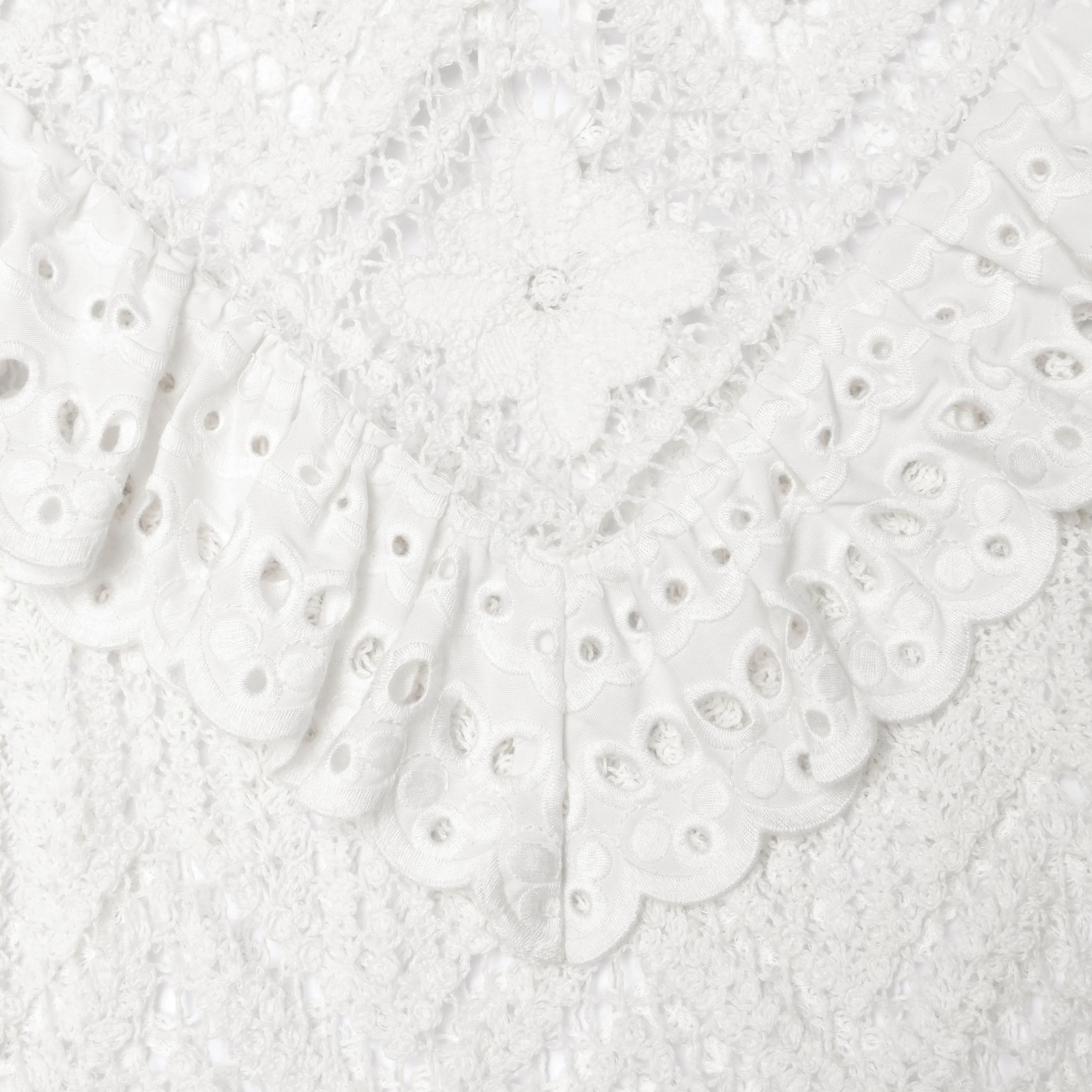 White Crochet Broderie Lace Top