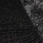 Black Rhinestone Mesh Cut Out Mini Dress