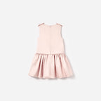 Pink Satin Sleeveless Flower Dress