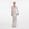 White Floral Lace Maxi Dress