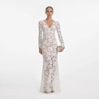 White Floral Lace Maxi Dress