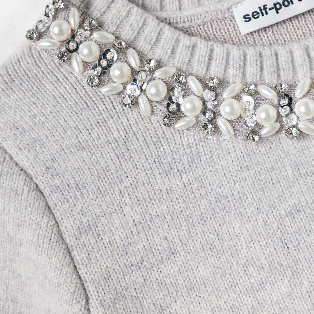 Grey Knit Tulle Dress