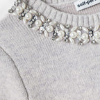 Grey Knit Tulle Dress
