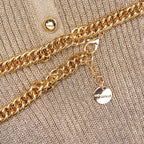 Gold Lurex Ribbed Knit Top