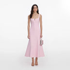 Pink Crepe Midi Dress