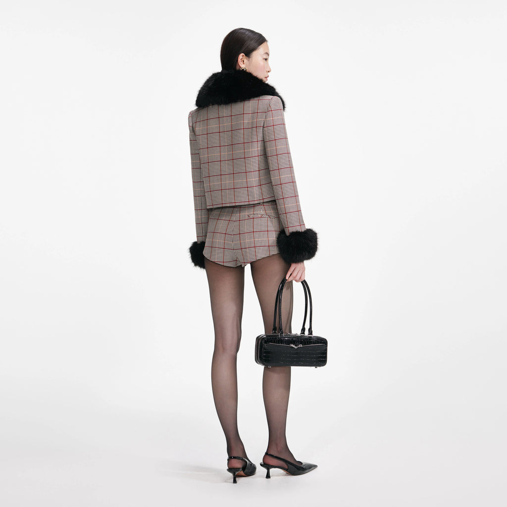 Brown Check Shorts
