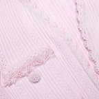 Pink Pearl Trim Knit Mini Dress
