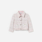 Pink Boucle Lace Bow Jacket