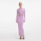 Pink Viscose Knit Cut Out Maxi Dress