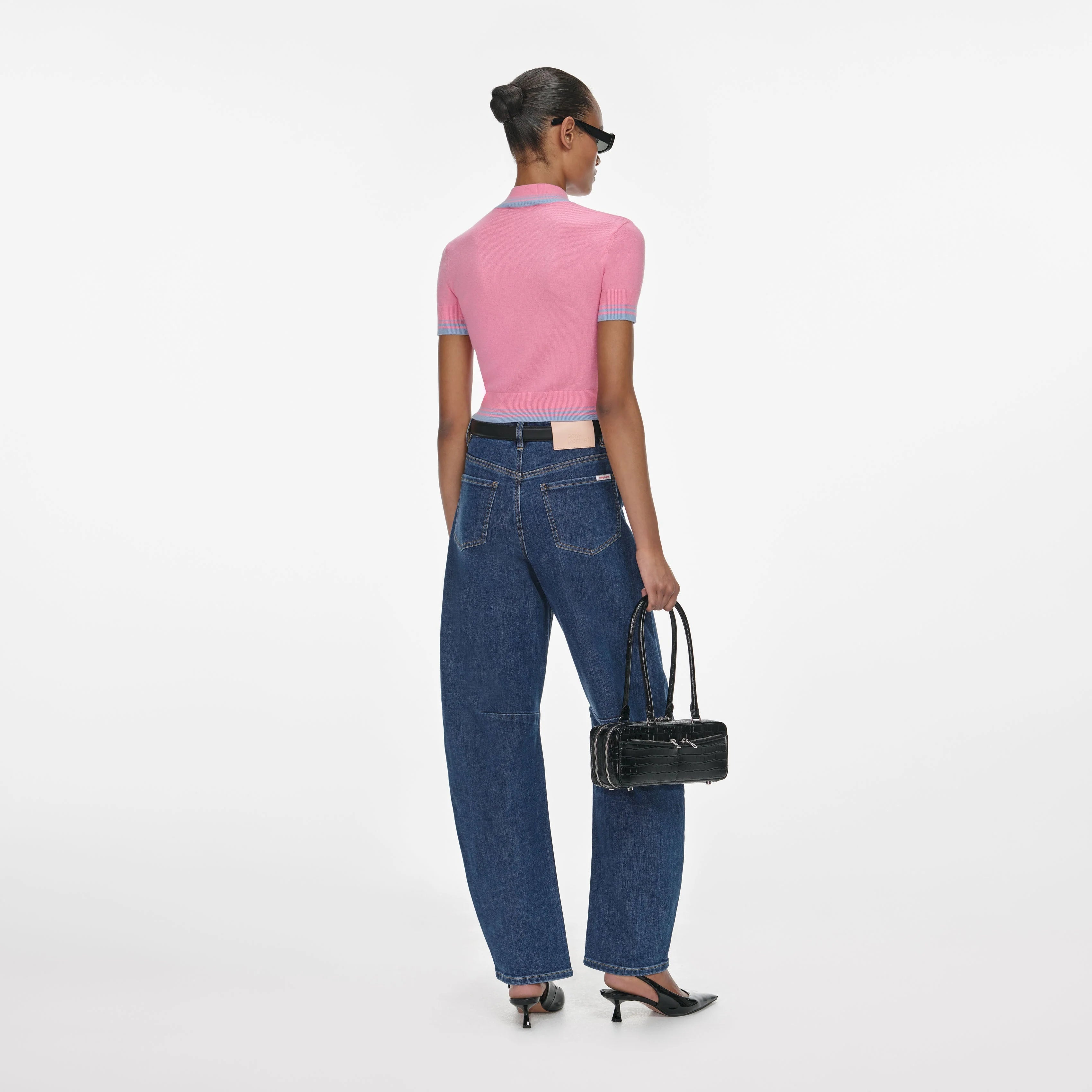 Blue Barrel Leg Jeans