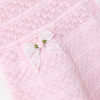 Pink Lace Bow Knit Dress
