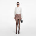 Cream Satin Jacquard Blouse