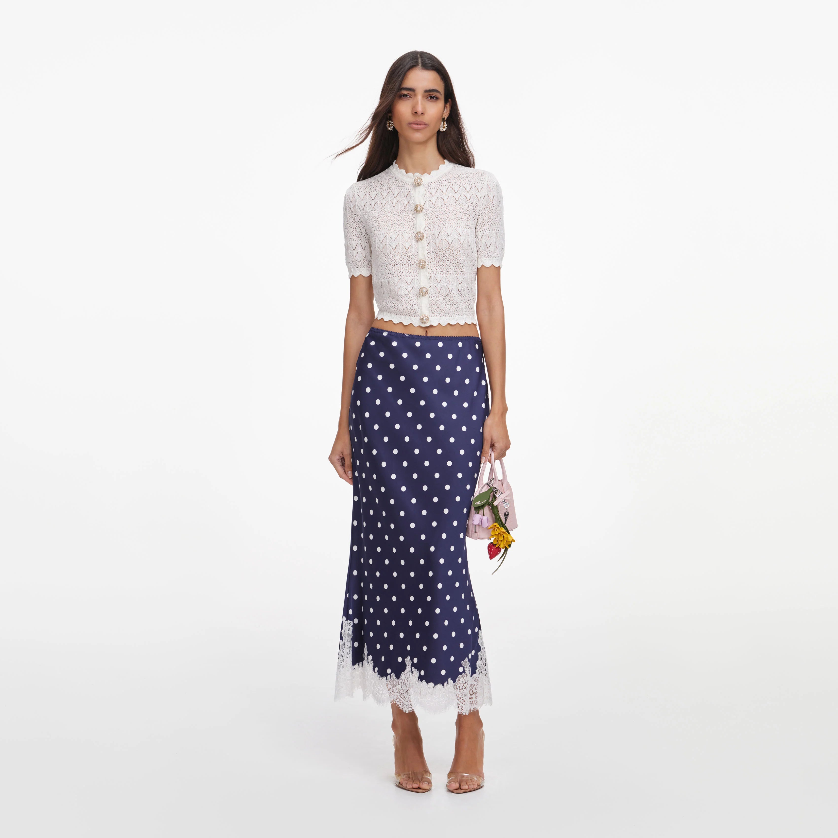 White Pointelle Knit Top
