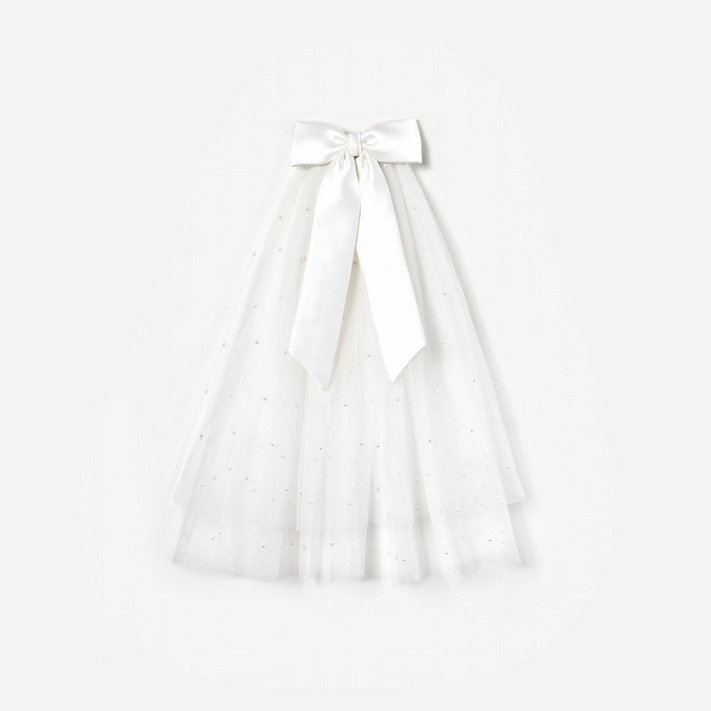 Satin Bow Embellished Veil