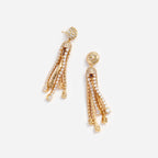 Gold Crystal Cluster Tiered Earrings